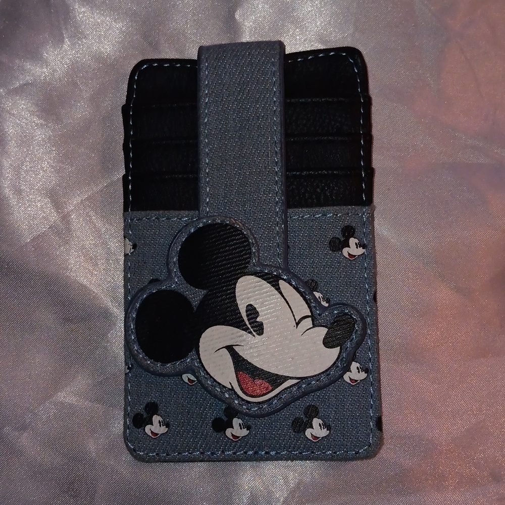DISNEY MICKEY MOUSE IN DENIM CARD HOLDER ID WALLET